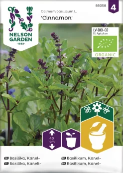 Nelson Garden Siemen Basilika, Kaneli-, Cinnamon, Luomu