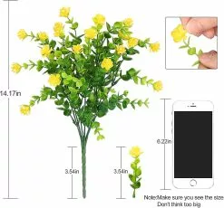 Unbranded 6 Bundles Artificial Flowers Outdoor Fake Flowers For Home Decoration, Uv Resistant Faux Plastic Greenery Shrubs Plants For Hanging Garden Porch Windo -Piha myymälä 609445128 max