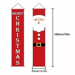 Garden Sculptures (25) Merry Christmas Santa Party Hanging Banner Garden Banners Xmas Door Decoration -Piha myymälä 613369365 max