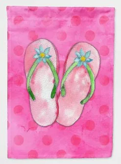 Windsocks Carolines Treasures Bb8224gf Pink Flip Flops Pink Polkadot Flag Garden Size