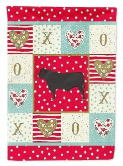 Windsocks Carolines Treasures Ck5255gf Black Angus Cow Love Flag Garden Size