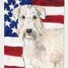 Windsocks Carolines Treasures Ck1709gf Patriotic Usa Wheaten Terrier Flag Garden Size