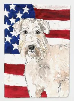 Windsocks Carolines Treasures Ck1709gf Patriotic Usa Wheaten Terrier Flag Garden Size