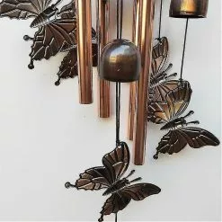 1pcs Outdoor Butterfly Wind Chimes Yard Garden Tubes Copper Antique Wall Hanging Home Decoration -Piha myymälä 624170850 max