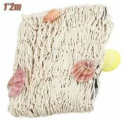 Home Decor Decals (white(1*2m)) Nautical Fishing Net Seaside Wall Beach Party Sea Shells Home Garden Decor
