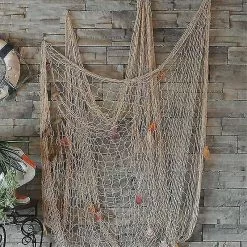 Home Decor Decals (white(1*2m)) Nautical Fishing Net Seaside Wall Beach Party Sea Shells Home Garden Decor -Piha myymälä 624180917 max