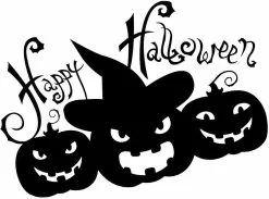 Home Decor Decals Garden Decorations Halloween Window Sticker Wall Cling Ornament Wall Decal Silhouette Mural Art Paster 2pcs Black