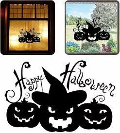 Home Decor Decals Garden Decorations Halloween Window Sticker Wall Cling Ornament Wall Decal Silhouette Mural Art Paster 2pcs Black -Piha myymälä 625193429 max