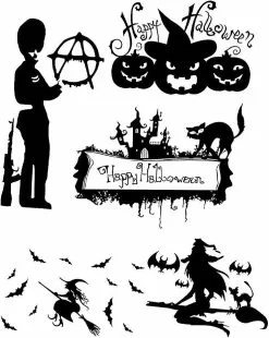 Home Decor Decals Garden Decorations Halloween Window Sticker Wall Cling Ornament Wall Decal Silhouette Mural Art Paster 2pcs Black -Piha myymälä 625193585 max