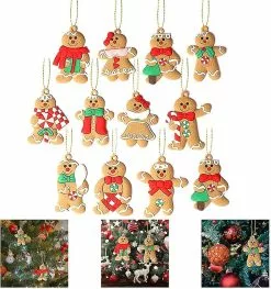Holiday Ornaments Garden Decorations Christmas Gingerbread Man Gingerbread Figurines Ornaments Xmas Tree Decorations 24pcs 2 Sets -Piha myymälä 625198100 max