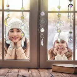 Nufasion Other Garden Statue 6 Pieces Colorful Crystals Suncatcher Hanging Suncatcher With Chain Pendant Ornament Crystal Balls For Window Home Garden Chri -Piha myymälä 633589507 max