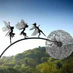 Loffity Fairy Garden Sculptures Fairies And Dandelions Dance Together Robin Whites Elf Decoration Crafts