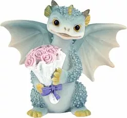 Kensty Miniature Fairy Garden Statue Outdoor Statue Terrarium Dragon Bouquet