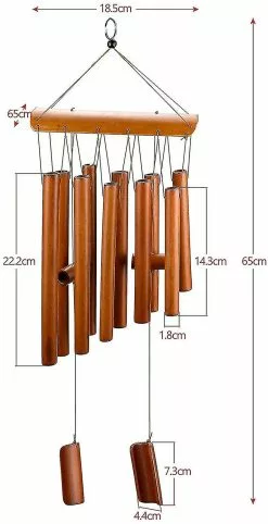 Unbranded Bamboo Wind Chime Wooden Wind Chime Bamboo Wind Chime Outdoor For Indoor Outdoor Garden Patio -Piha myymälä 643223488 max