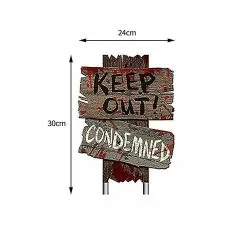 Unbranded 3pcs Halloween Garden Signs Outdoor Decorations Halloween Props Sidewalk Lawn Yard Diy Warning Sign Event Party Props
