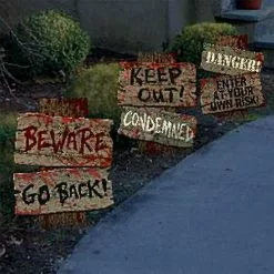 Unbranded 3pcs Halloween Garden Signs Outdoor Decorations Halloween Props Sidewalk Lawn Yard Diy Warning Sign Event Party Props -Piha myymälä 643228557 max