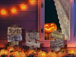 Unbranded 3pcs Halloween Garden Signs Outdoor Decorations Halloween Props Sidewalk Lawn Yard Diy Warning Sign Event Party Props -Piha myymälä 643228936 max
