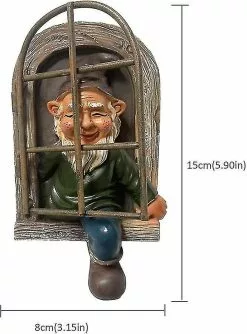 Unbranded Resin Garden Gnome Decor, Funny Gnome Figure Lawn Dress Up Dwarf Escape Midget Polyresin Craft Sculpture Courtyard Outdoor Elf Ornamentgreen Blown1pcs -Piha myymälä 643236975 max