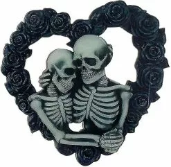 Unbranded Skeleton Wreath, Halloween Decoration Skull Door Wreath Garden Horror Figures Creepy Skeleton Outdoor Party Indoor Hanging, Reusable Wall Hanging For