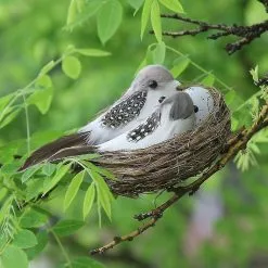 Unbranded Artificial Birds Decor Set, Home Garden Decoration Craft Lifelike Bird With Nest Egg Realistic Feathered Sparrow Outdoor Ornamentbrown1set -Piha myymälä 643263818 max