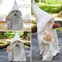 Statues Smoking Dwarf Statue Garden Gnome Resin Figurine Outdoor Ornaments Patio Yard Decor -Piha myymälä 643390523 max