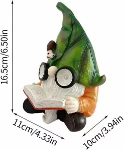 Unbranded Solar Light Statue Resin Gnome Crafts Ornaments Garden Decoration Gnome Reading Resin Crafts Ornamen -Piha myymälä 643398026 max