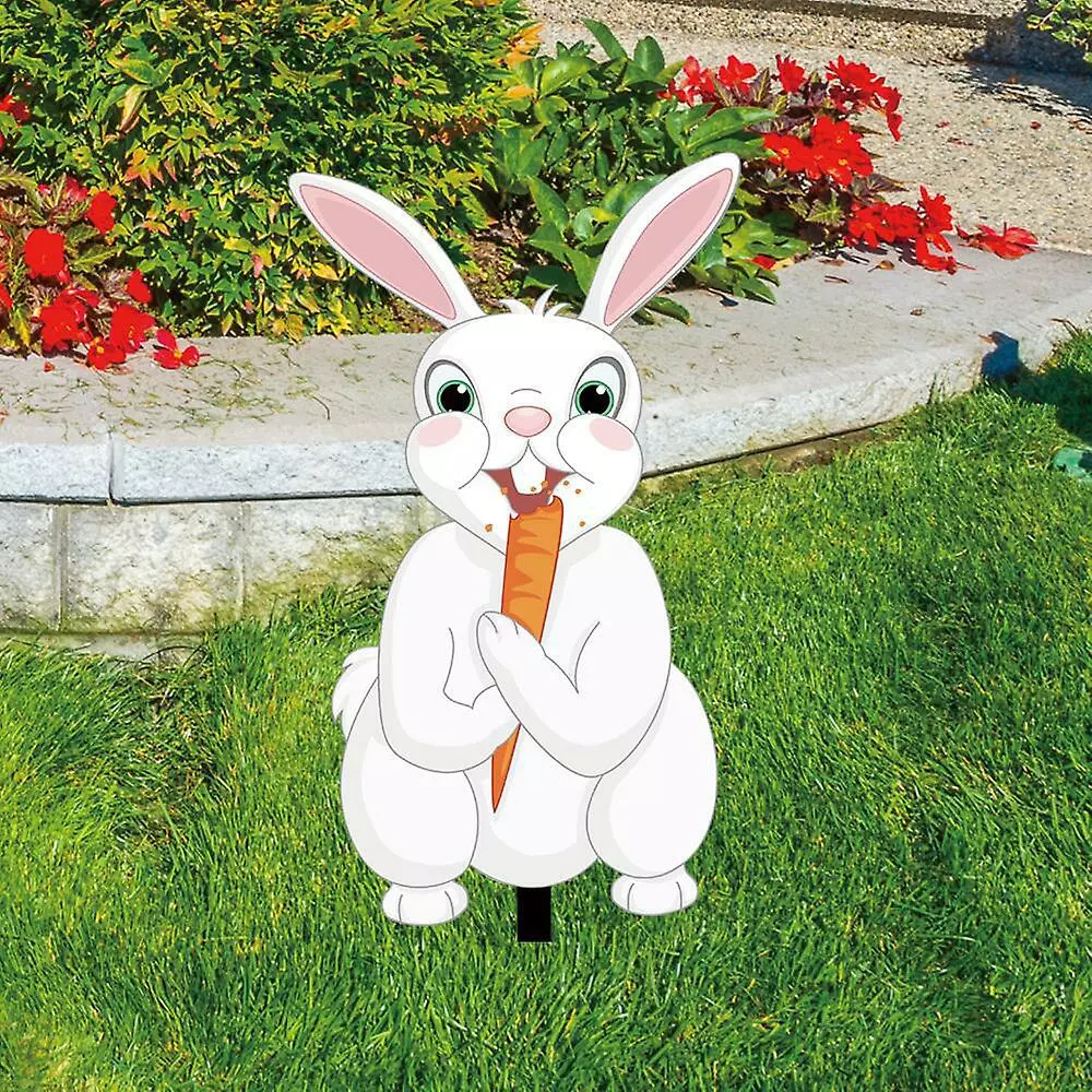 Unbranded Bunny Eating A Carrot Easter Yard Sign Easy To Install Fadeless Bunny Yard Signs For Porch Yard And Garden 4 Unbranded Bunny Eating A Carrot Easter Yard Sign Easy To Install Fadeless Bunny Yard Signs For Porch Yard And Garden - Image 2