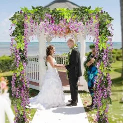 Unbranded Wisteria Artificial Flowers Garland 4 Pcs For Home Garden Wedding Arch Floral Decor -Piha myymälä 645081919 max