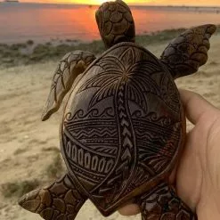 Unbranded Hawaiian Turtles Wooden Hand Carved Turtle Statue Simulation Animal Resin Garden Ornaments Turtle Woodcarving Decor -Piha myymälä 645104050 max