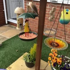 Unbranded Metal Girl And Umbrella Bird Feeder With Hanging Chain Garden Outdoor Wild Bird Feeder Decor -Piha myymälä 645104649 max