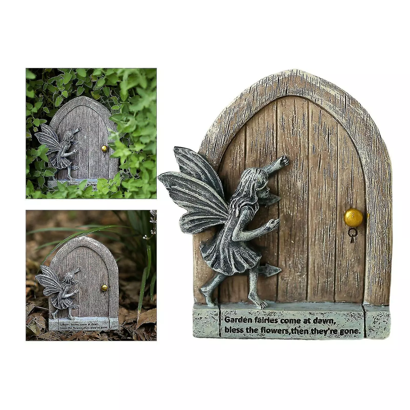 Unbranded Miniature Fairy Garden Door With Fairies Sculpture, Trees Outdoor Wall Miniature Fairy Garden Outdoor Decor 7 Unbranded Miniature Fairy Garden Door With Fairies Sculpture, Trees Outdoor Wall Miniature Fairy Garden Outdoor Decor - Image 5