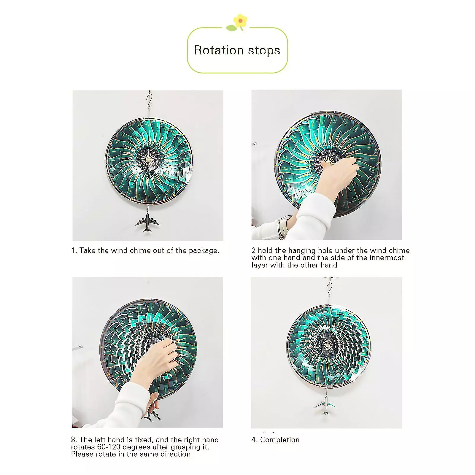 Unbranded Colorful 3D Wind Spinner Airplane Stainless Steel Wind Chime For Garden 7 Unbranded Colorful 3D Wind Spinner Airplane Stainless Steel Wind Chime For Garden - Image 5