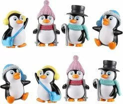Unbranded Set Of 8 Mini Resin Ornamental Miniature Penguin Figurines For Bonsai, Mini Garden Decoration, Keychain
