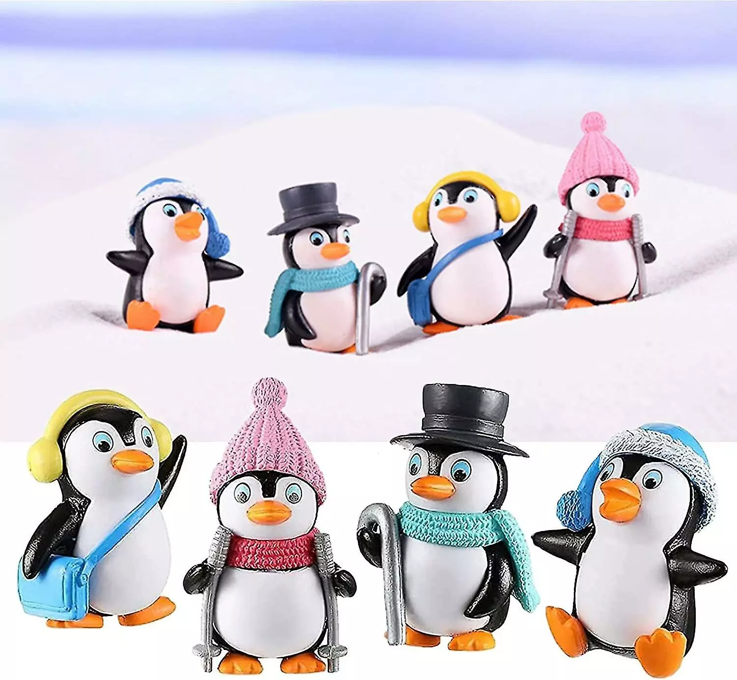 Unbranded Set Of 8 Mini Resin Ornamental Miniature Penguin Figurines For Bonsai, Mini Garden Decoration, Keychain 7 Unbranded Set Of 8 Mini Resin Ornamental Miniature Penguin Figurines For Bonsai, Mini Garden Decoration, Keychain - Image 5
