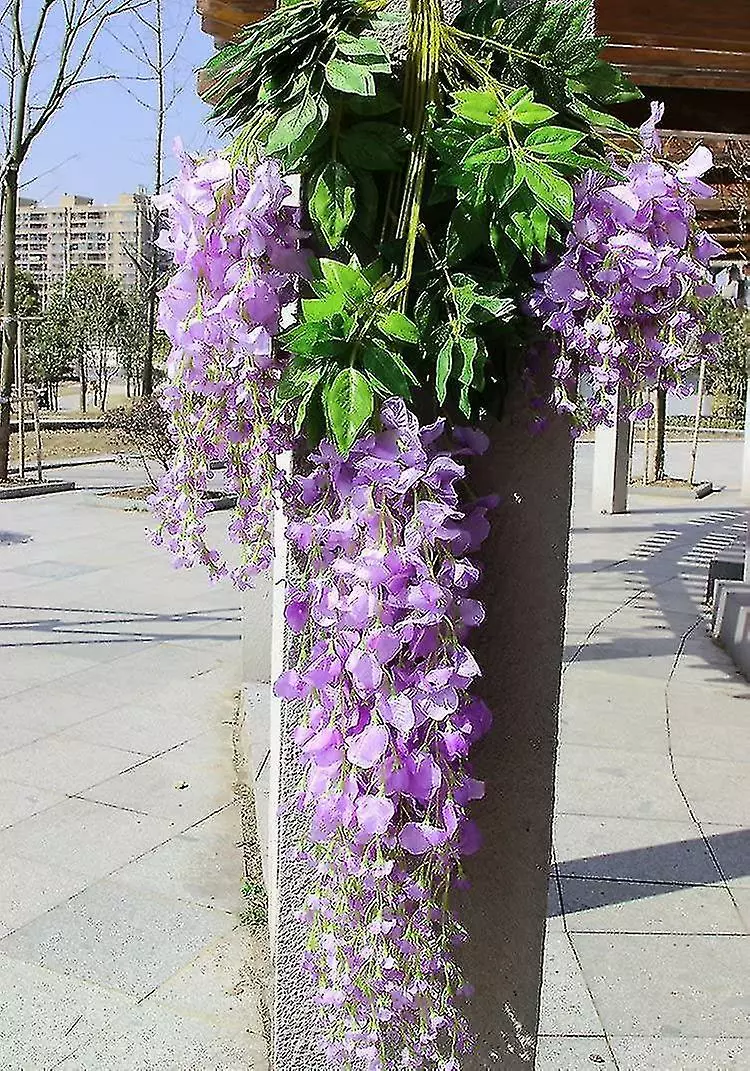 Unbranded 12pcs Artificial Fake Wisteria Vine Garland-greendec 3.6ft/piece Silk Wisteria Vine Ratta Hanging Flower For Home Garden Wedding Decor Purple Red 7 Unbranded 12pcs Artificial Fake Wisteria Vine Garland-greendec 3.6ft/piece Silk Wisteria Vine Ratta Hanging Flower For Home Garden Wedding Decor Purple Red - Image 5