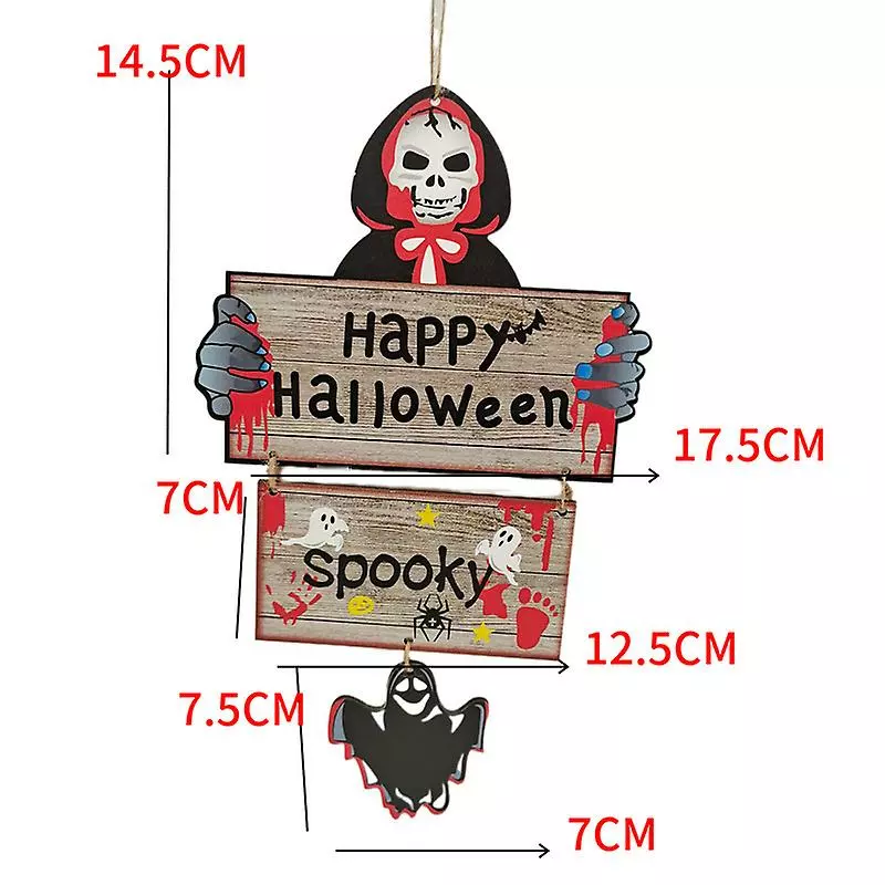 Unbranded Halloween Hanging Tag, Wooden Plaque Pendant For Home Door Garden Decoration 4 Unbranded Halloween Hanging Tag, Wooden Plaque Pendant For Home Door Garden Decoration - Image 2