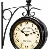 Hakuna Double Faced Wall Clock, Vintage Upright Clock, Paddington Station Wall Clock With Vintage Antique Stand, Indoor Garden Hanging Decorative Clock -Piha myymälä 682119196 max