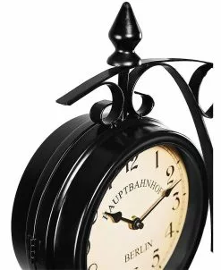 Hakuna Double Faced Wall Clock, Vintage Upright Clock, Paddington Station Wall Clock With Vintage Antique Stand, Indoor Garden Hanging Decorative Clock -Piha myymälä 682119921 max