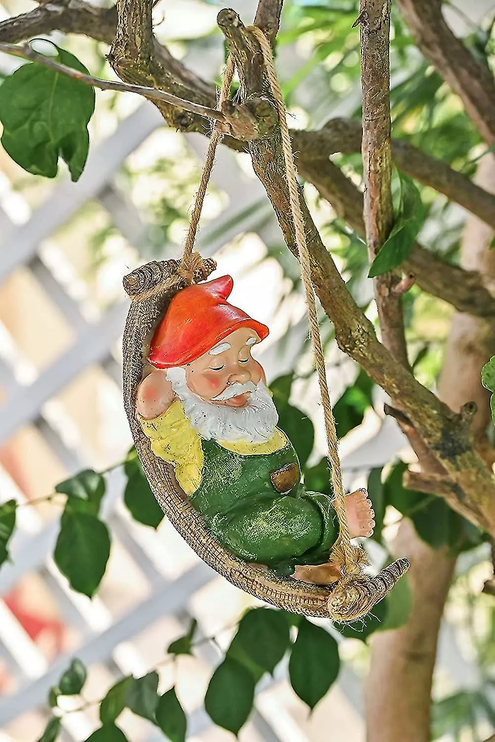 Unbranded Hanging Garden Ornaments Outdoor For Tree Decor, Sleeping Gnome Outdoor Statues And Figurines, Waterproof Resin Garden Gifts For Kids 6 Unbranded Hanging Garden Ornaments Outdoor For Tree Decor, Sleeping Gnome Outdoor Statues And Figurines, Waterproof Resin Garden Gifts For Kids - Image 4