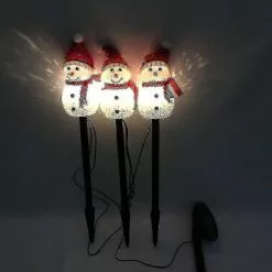 Unbranded Outdoor Solar Christmas Lights, Set Of 3 Snowmen For Patio, Yard, Garden, Lawn Christmas Decorations