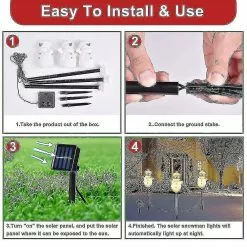 Unbranded Outdoor Solar Christmas Lights, Set Of 3 Snowmen For Patio, Yard, Garden, Lawn Christmas Decorations -Piha myymälä 718218895 max