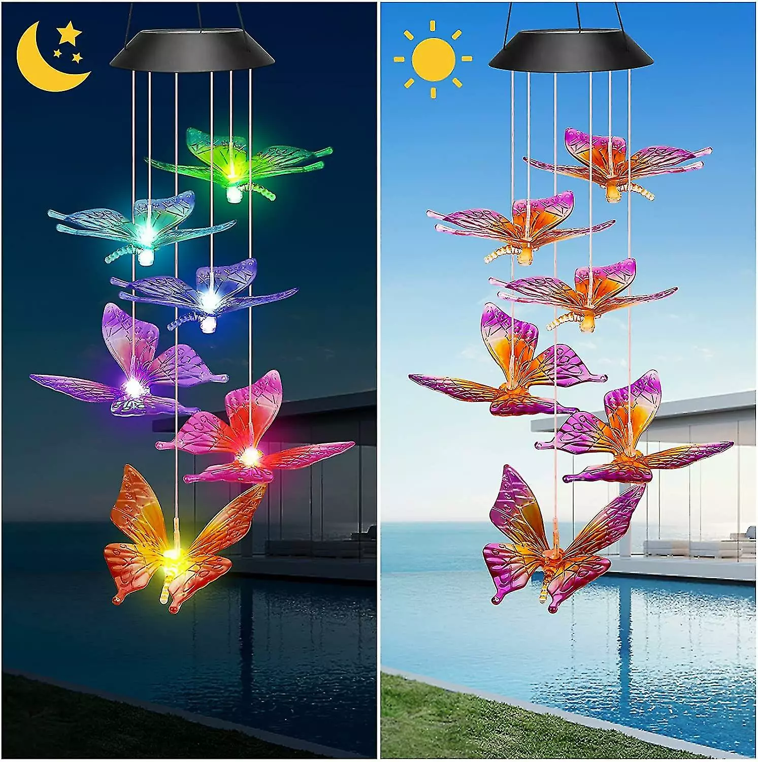 Unbranded Easter Decoration Outdoor Wind Chime For Mothers Gift, Butterfly Solar Led Chime For Birthday Gift Garden Gift, Outdoor Garden Decoration For Balcony 6 Unbranded Easter Decoration Outdoor Wind Chime For Mothers Gift, Butterfly Solar Led Chime For Birthday Gift Garden Gift, Outdoor Garden Decoration For Balcony - Image 4