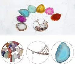 Unbranded 7 Chakra Natural Agate Slices Tree Of Life Crystal Wind Chime Hanging Wind Chimes For Garden Outdoor Indoor Decoration -Piha myymälä 718250790 max