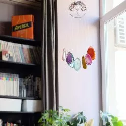 Unbranded 7 Chakra Natural Agate Slices Tree Of Life Crystal Wind Chime Hanging Wind Chimes For Garden Outdoor Indoor Decoration -Piha myymälä 718251211 max