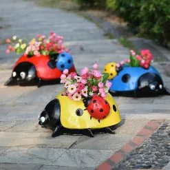 Unbranded Metal Ldybug Flower Pot Mini Animal Ladybugs Desktop Ornament Colorful Decorative Outdoor Garden Yard Lawn Decor -Piha myymälä 733860277 max