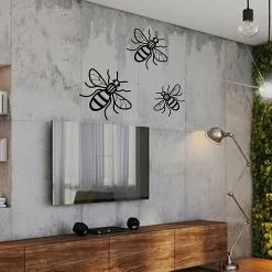 Unbranded 3pcs Patch Garden Ornament Bees Wall Art Decorations Hanging Decor Bee Wall Decor -Piha myymälä 774378606 max
