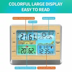 Unbranded Weather Station Wireless Temperature And Humidity Monitor With Backlight Alarm Clock For Home Garden Nursery -Piha myymälä 779781504 max