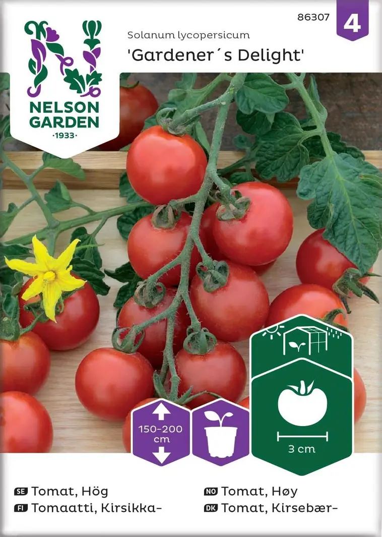 Nelson Garden Siemen Tomaatti, Kirsikka-, Gardener´s Delight 3 Nelson Garden Siemen Tomaatti, Kirsikka-, Gardener´s Delight