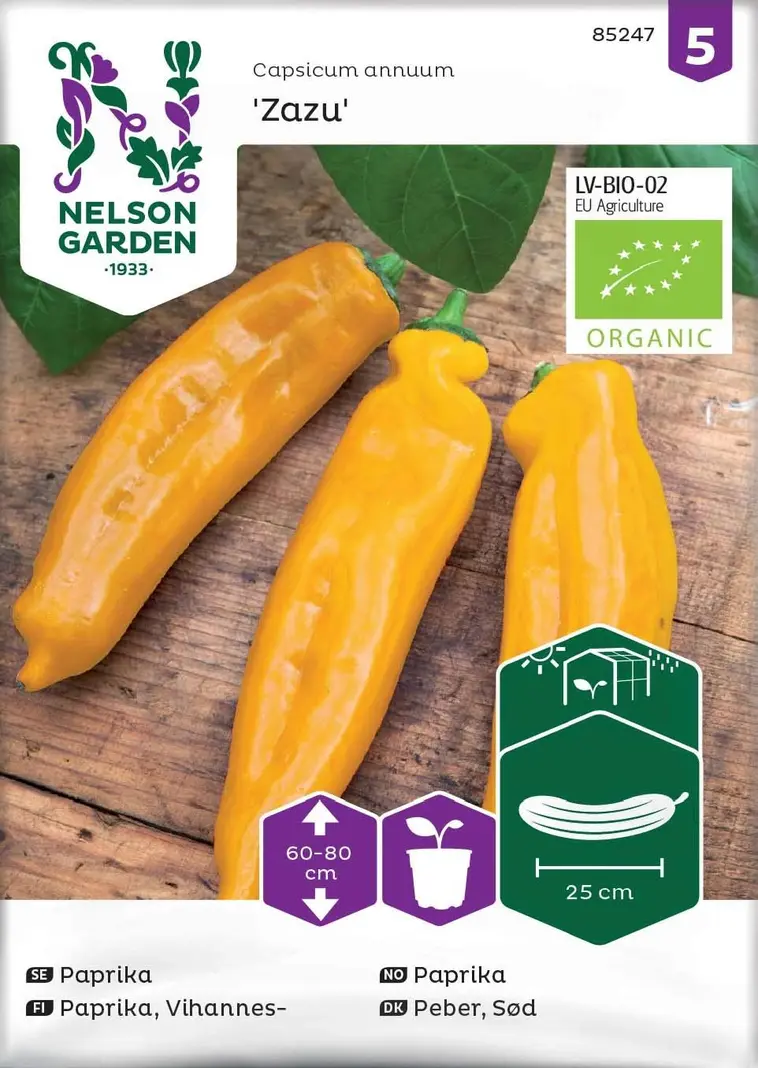 Nelson Garden Siemen Paprika, Zazu, Luomu 3 Nelson Garden Siemen Paprika, Zazu, Luomu