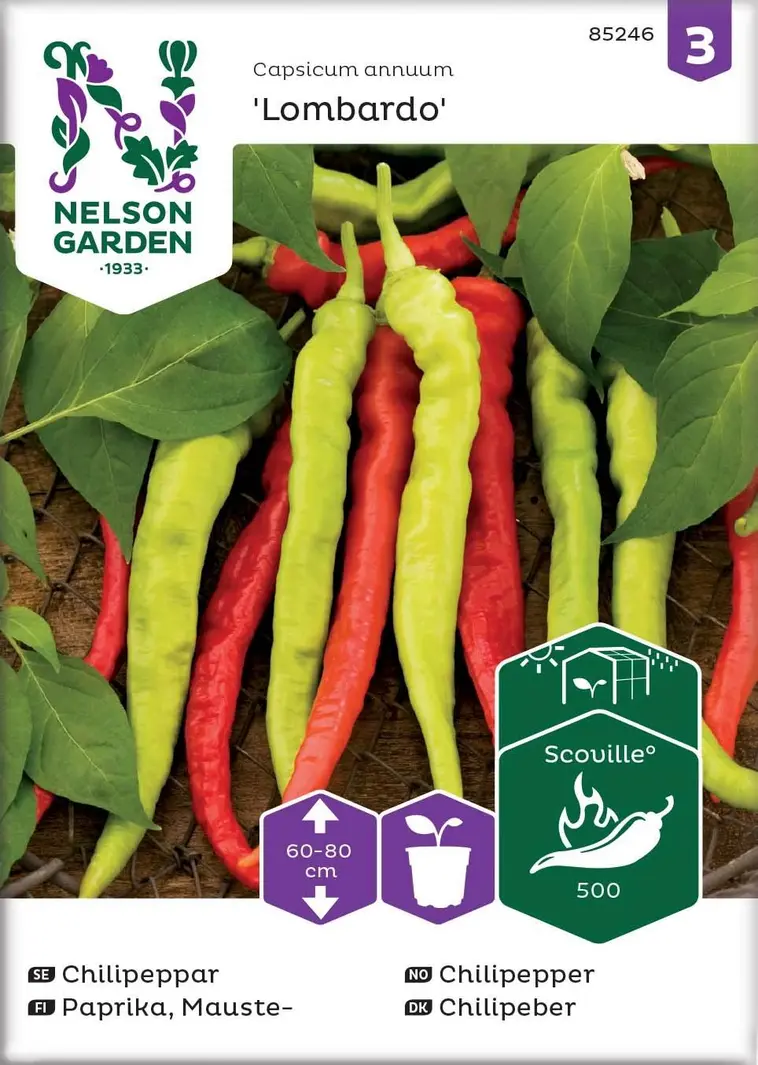Nelson Garden Siemen Paprika, Mauste-, Lombardo 3 Nelson Garden Siemen Paprika, Mauste-, Lombardo